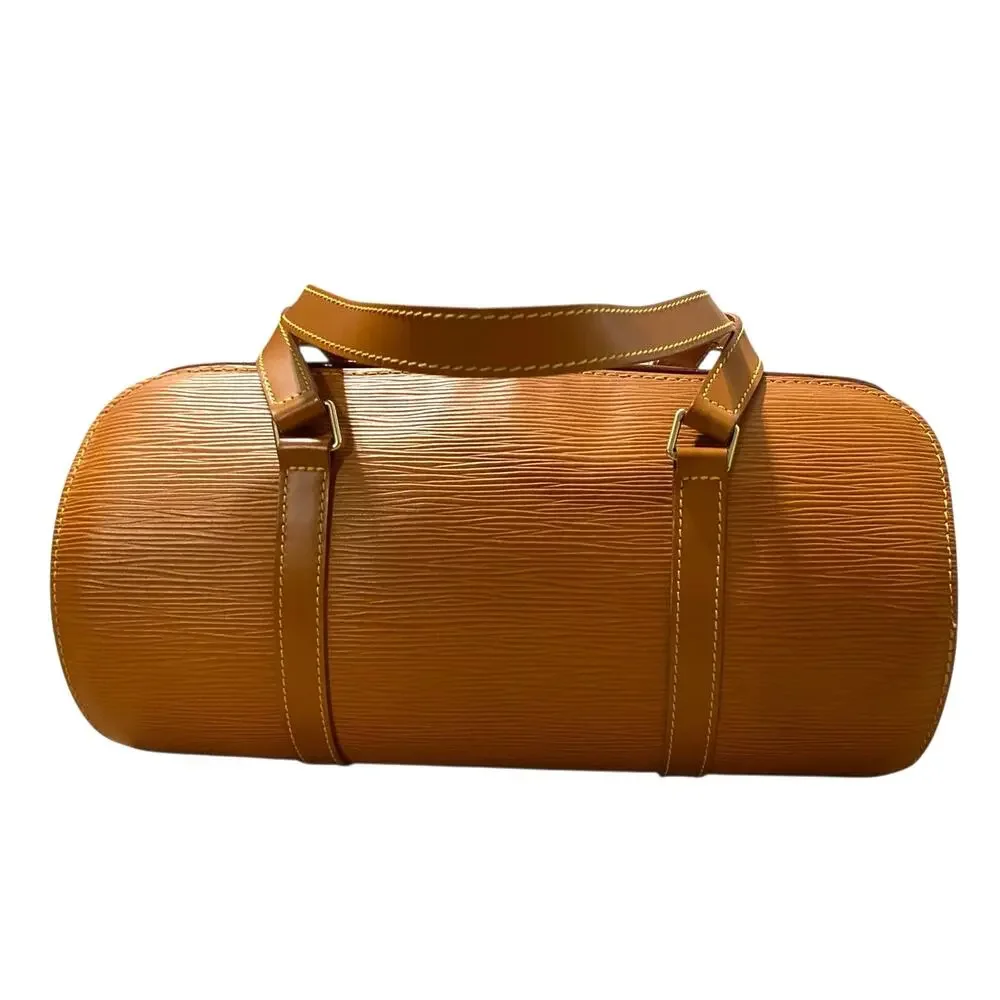 Louis Vuitton Epi Leather Soufflot Bag Cipango Golden Brown Barrel Bag Vintage